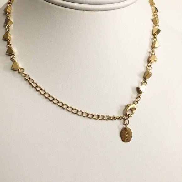 Icing Heart Statement Necklace Gold Tone - Picture 4 of 6